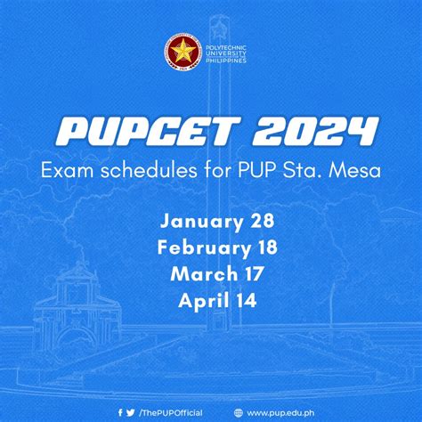 PUP releases entrance exam schedule .